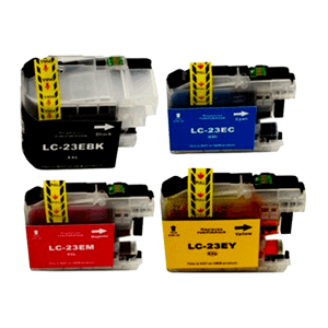 LC23E Compatible Set of 4 for Brother - Bk/C/M/Y
