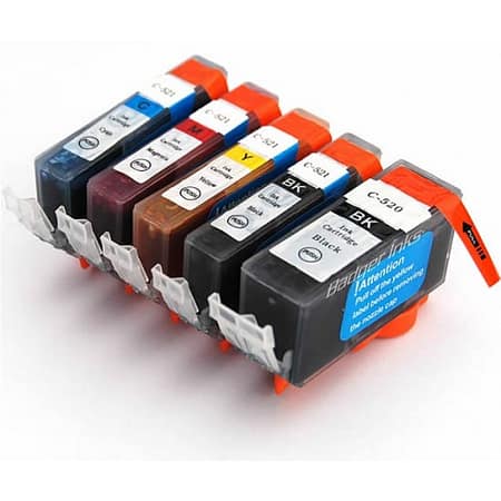 Canon Compatible CLI-521 Bundle BK/C/M/Y and CLI520 BK- 5 Cartridges