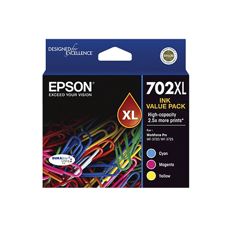 Epson 702XL High Capacity Colour 3 Pack C/M/Y